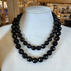 Black beaded vintage necklace